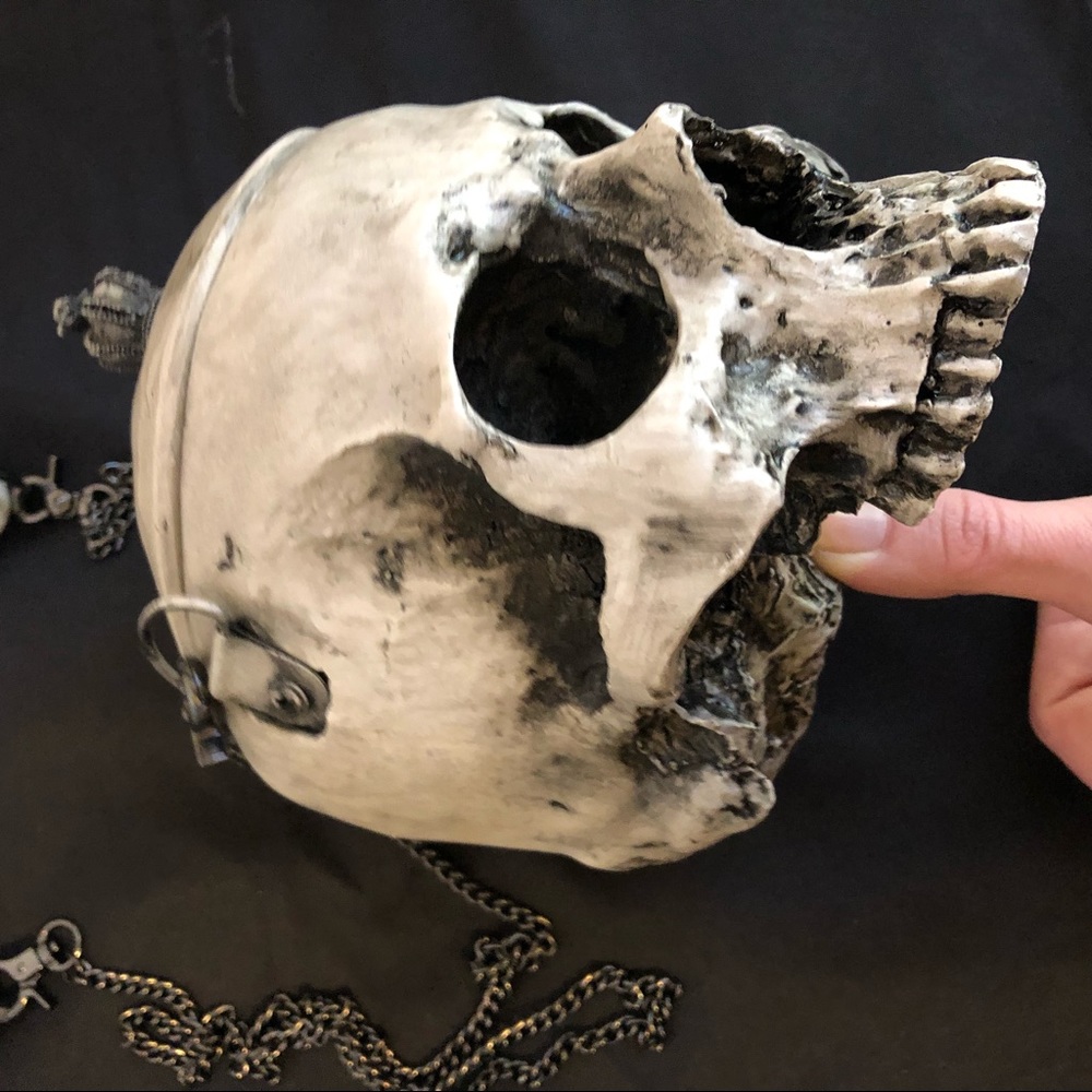 Skull purse skeleton goth occult shoulder bag - Picture 6 of 8